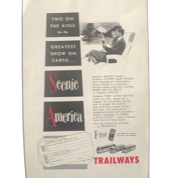 Vintage 1959 Trailways Scenic America Ad Advertisement - Picture 4 of 4